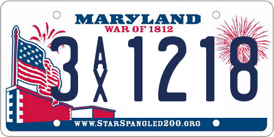 MD license plate 3AX1218