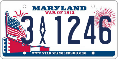 MD license plate 3AX1246