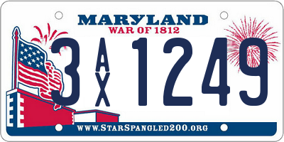 MD license plate 3AX1249