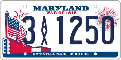 MD license plate 3AX1250