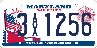 MD license plate 3AX1256