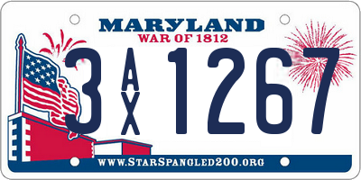 MD license plate 3AX1267