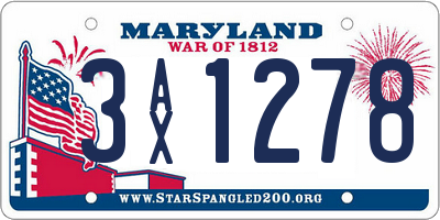 MD license plate 3AX1278