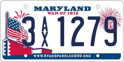 MD license plate 3AX1279