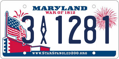 MD license plate 3AX1281