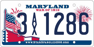 MD license plate 3AX1286