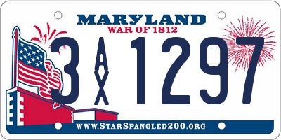 MD license plate 3AX1297