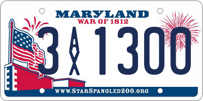 MD license plate 3AX1300