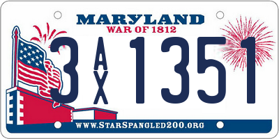 MD license plate 3AX1351
