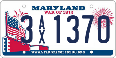 MD license plate 3AX1370