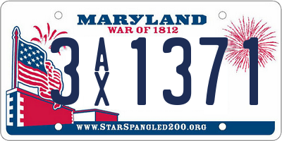 MD license plate 3AX1371