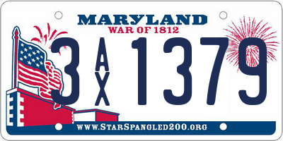 MD license plate 3AX1379