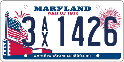 MD license plate 3AX1426