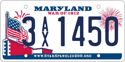 MD license plate 3AX1450