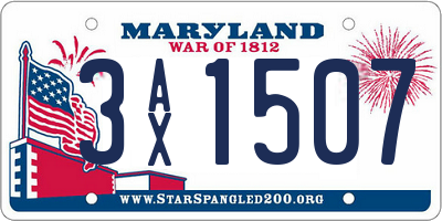 MD license plate 3AX1507
