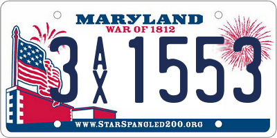 MD license plate 3AX1553