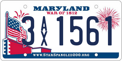 MD license plate 3AX1561