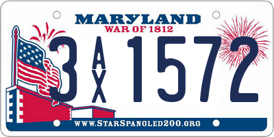 MD license plate 3AX1572