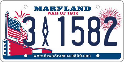 MD license plate 3AX1582