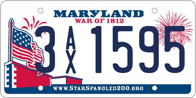 MD license plate 3AX1595