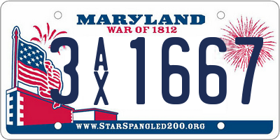 MD license plate 3AX1667