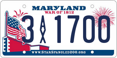 MD license plate 3AX1700