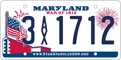 MD license plate 3AX1712