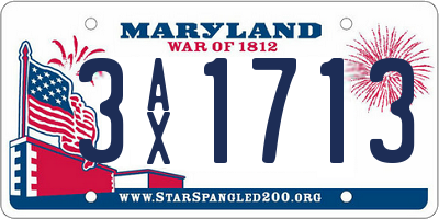 MD license plate 3AX1713