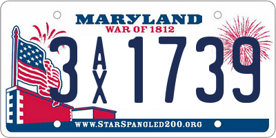 MD license plate 3AX1739