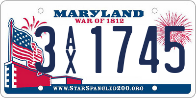 MD license plate 3AX1745