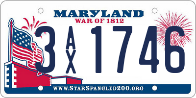 MD license plate 3AX1746