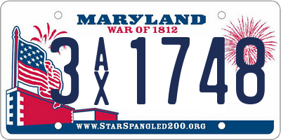 MD license plate 3AX1748