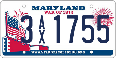 MD license plate 3AX1755