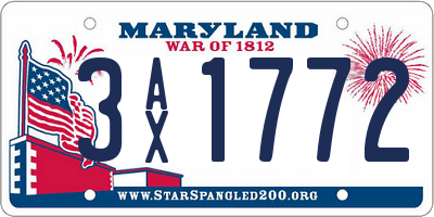 MD license plate 3AX1772