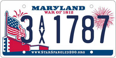 MD license plate 3AX1787