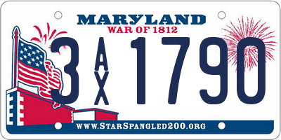 MD license plate 3AX1790