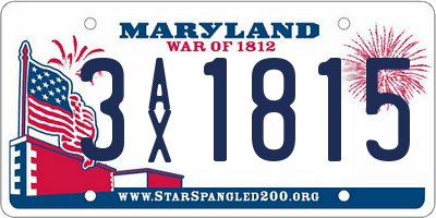 MD license plate 3AX1815