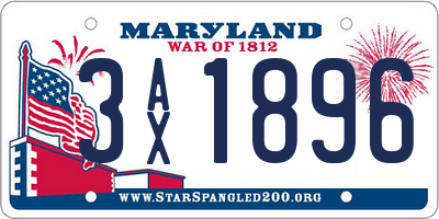 MD license plate 3AX1896