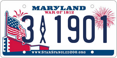 MD license plate 3AX1901