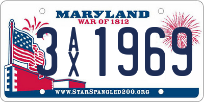 MD license plate 3AX1969