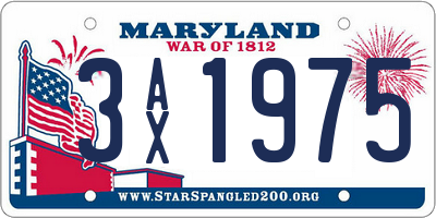 MD license plate 3AX1975