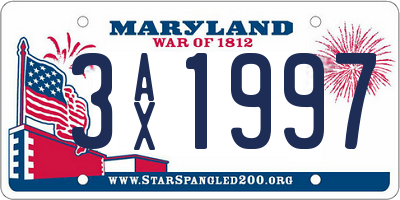 MD license plate 3AX1997