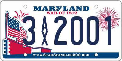 MD license plate 3AX2001