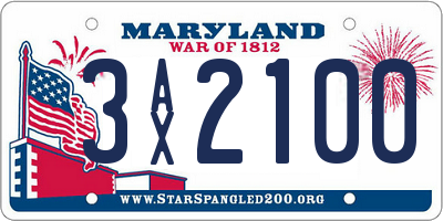 MD license plate 3AX2100