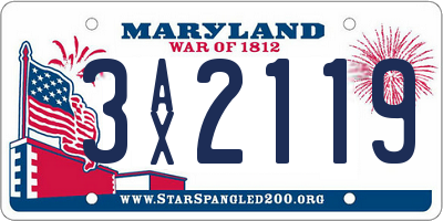 MD license plate 3AX2119
