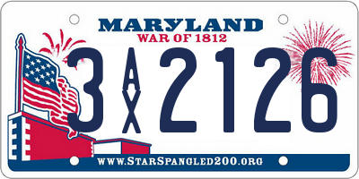 MD license plate 3AX2126