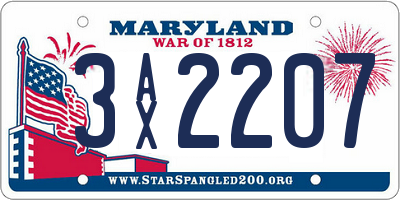 MD license plate 3AX2207