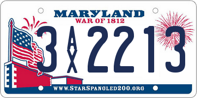 MD license plate 3AX2213