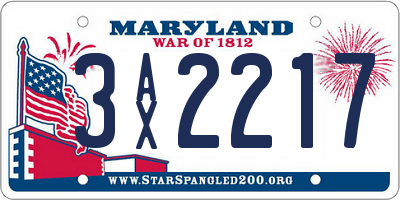 MD license plate 3AX2217