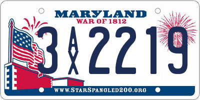MD license plate 3AX2219